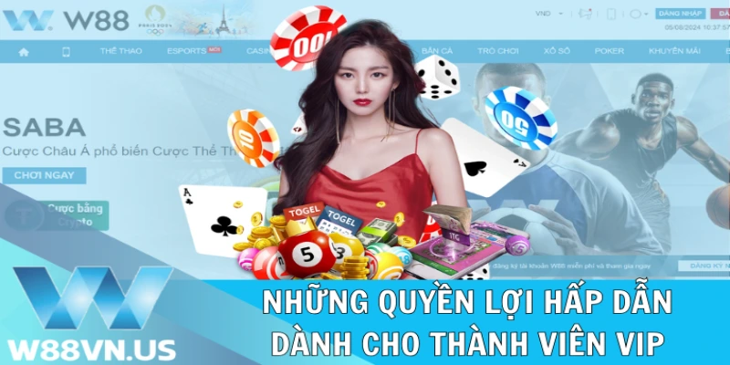 Những đặc quyền hấp dẫn dành cho VIP W88